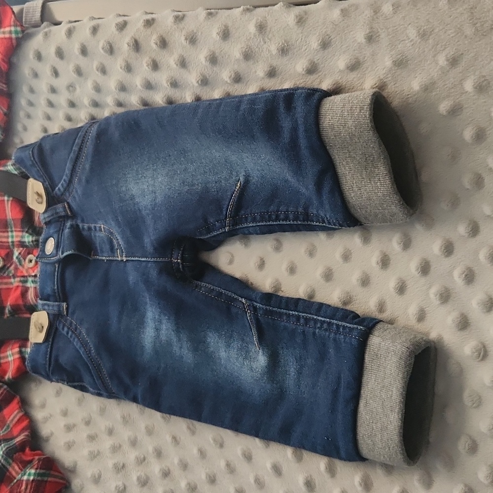 Cat and Jack 6-9 month Flannel Outfit - Picture 4 of 5